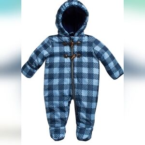 Perry Ellis Baby Boy Jumpsuit Blue Plaid Kids One Piece size 0-3mo nwt‎
